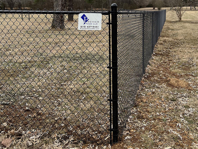 Black PVC-coated chain link fence Middle Tennessee